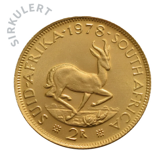 Sirkulert SA 2 Rand Gullmynt