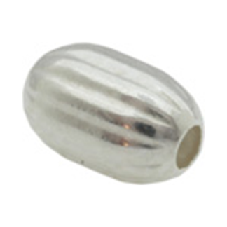 Pallo, ovaali, rihlattu 5 x 3 mm, 925 hopea