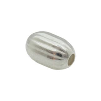 Pallo, ovaali, rihlattu 7 x 4 mm, 925 hopea