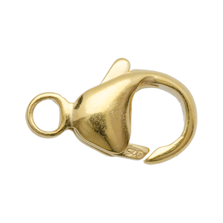 Karbiinilukko 9mm, kullattu 925 hopea