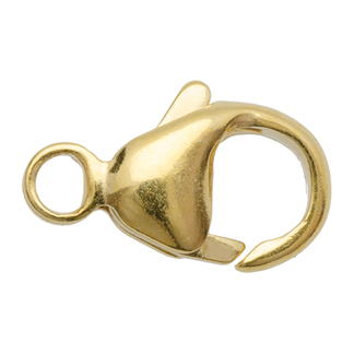 Karbiinilukko 11 mm, päärynämalli kiinteäl. 18K