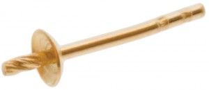 Korvakoru tappi, helmipohja 4 mm, 18K