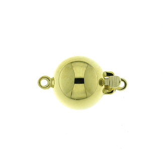 925 Collierlås kule 10 mm blank forgylt