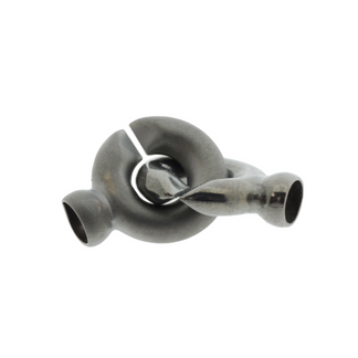 Collierlås 15x4mm, matt/blank, dobbar 5mm, 925 svart rhod.