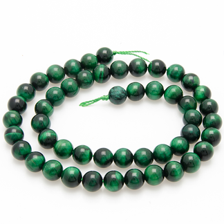 Tigerøye 40cm collier grønn 6 mm