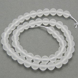 Bergkrystall 40cm collier frost  6mm AA-kval