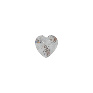 Zirkonia 4 mm hvit hjerte 4 stk
