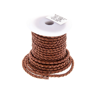 Lærtråd flettet vintage brun 3 mm 10meter