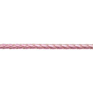 Nahkanauha, pyöreä punottu metalliväri, Ø 4mm, ros