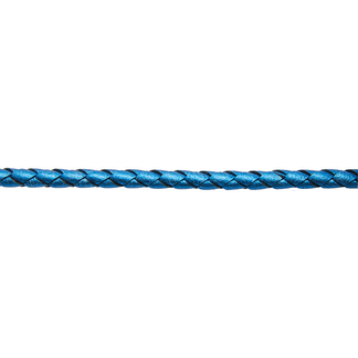 Lærtråd metallic flettet 4 mm turkis 1m
