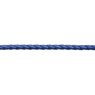 Lærtråd metallic flettet 4 mm blå 1m