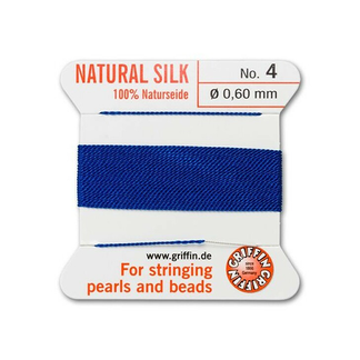 Helmisilkki, 2m, 1 neula, sininen, No: 4