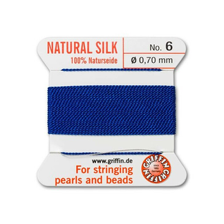 Helmisilkki, 2m, 1 neula, sininen, No: 6