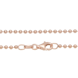 925 Kulekjede rosè 2,0mm 45cm m lås