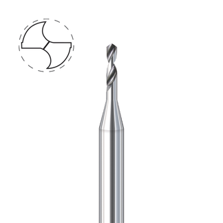 SPIRALBORR KORT, HÅRDMETALL 1,0 MM 2-PACK
