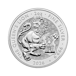 2 oz Tudor Beasts Queens Lion Sølvmynt 2026