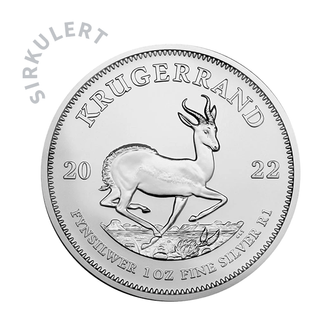 1 oz Sirkulert SA Krugerrand Sølvmynt
