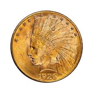 Sirkulert 10 Dollar Indian Head Gullmynt
