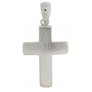 Riipus, risti, matta 17x11x1,7 mm, 925 hopea